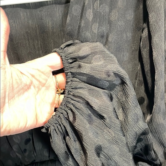 Max Studio Black Polka Dot Peplum Blouse - Picture 5 of 8